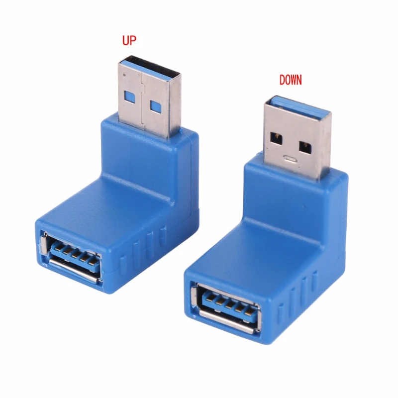 Профессиональный 2 шт. USB 3 0 AM to AF L Адаптер конвертера Штекерный разъем 90 градусов