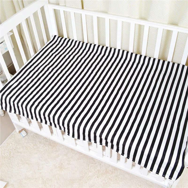 Black&White Newborn Sleeping Crib Bedsheet Baby Cot Stroller Bedspread Sleeper Flat Sheet Infant Bed Covers