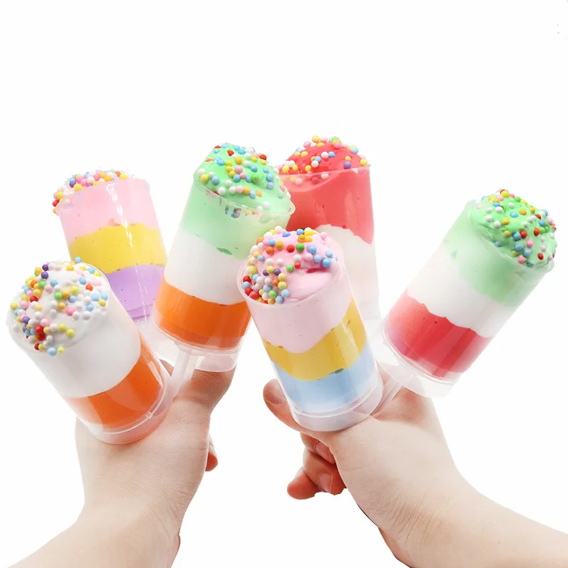 

New Fluffy Slime Delicious Imitation Push Cake Modeling Clay Foam Slime Scented Stress Relief No Borax Slime Toys for Children