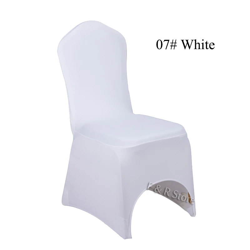 Из Франции, 50 шт./лот, универсальные белые чехлы на стулья из спандекса и лайкры для свадебного банкета, вечерние Чехлы для украшения гостиничных мероприятий - Цвет: White