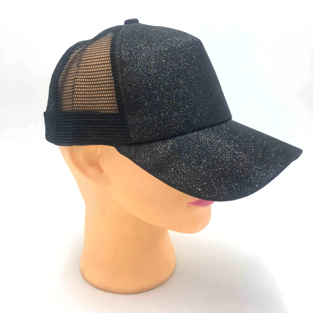 

Summer Glitter Ponytail Baseball Cap Camouflage Women Snapback Dad Hat Mesh Trucker Caps Bun Summer Messy Hip Hop Hats