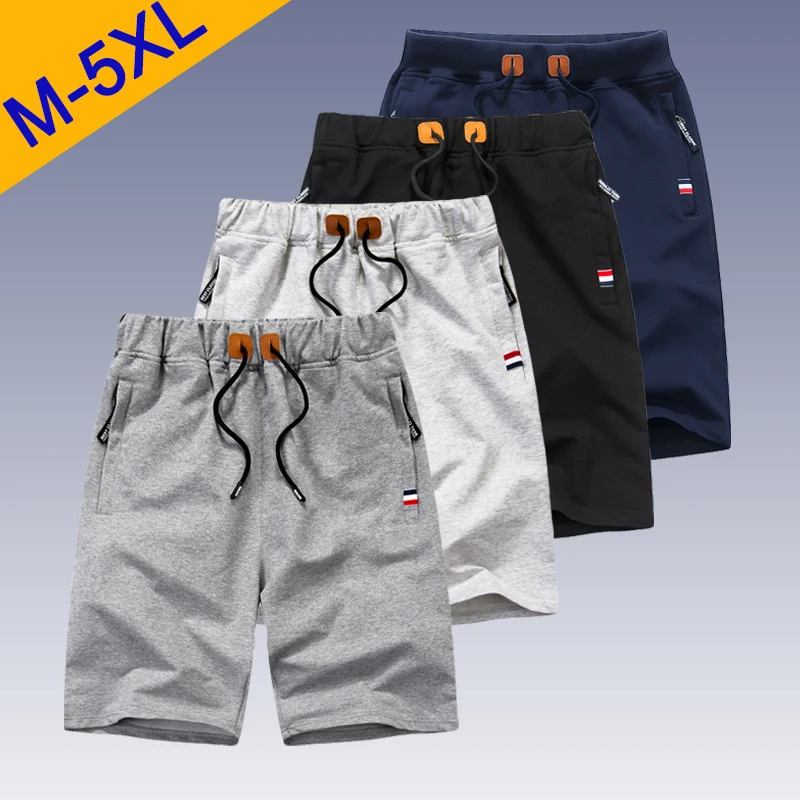 

5XL Cotton Summer Shorts Men Soft Sports Shorts Beach Male Short Men Pants Breathable Elastic Waist Plus Size Casual Boardshorts