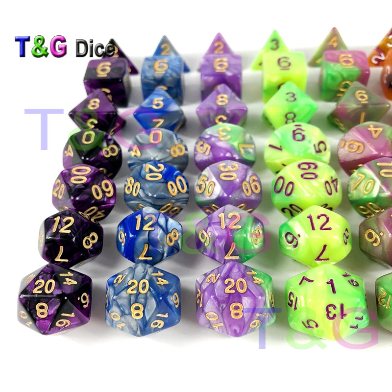 Многогранные игральные кости разноцветные многогранные для D& D ролевых игр Кемпинг путешествия дети вечеринка в подарок