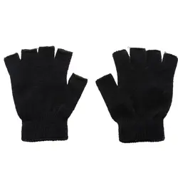 Новые мужские черные Вязанные перчатки-митенки осень зима уличные эластичные теплые перчатки для велоспорта