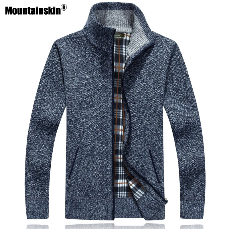 Mountainskin جديد الرجال البلوزات الخريف الشتاء الدافئة البلوز سميكة سترة معاطف رجل العلامة التجارية الملابس الذكور عارضة تريكو SA582