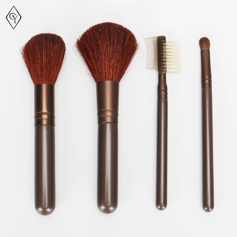 CY 4 pieces Goat Hair Makeup Brushes Kits,Cosmetic Powder Foundation