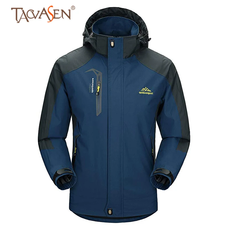 

TACVASEN Softshell Hiking Jacket Men Waterproof Climbing Hooded Jacket Windproof Camping Outdoor Heated Jacket With Pocket
