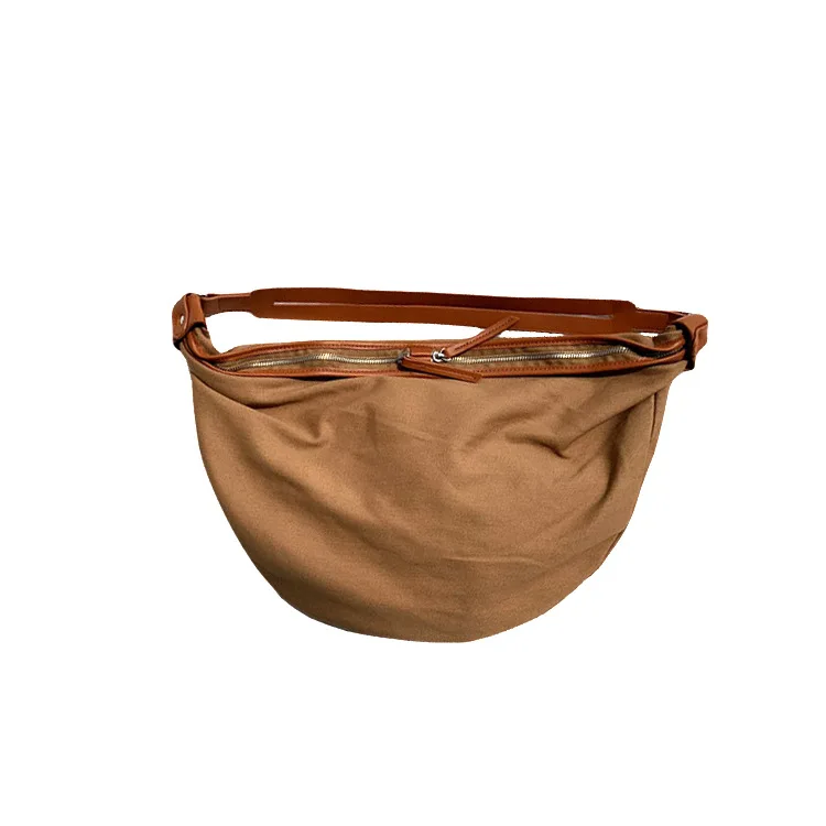 

2019 New Fashion Trend Female Bag Soft Surface Solid Color Wild Single Shoulder Diagonal Canvas Dumplings Package Tide