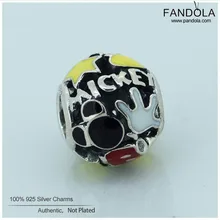 925 стерлингового серебра Смешанная эмаль мышь мания Талисман из бусин ручной работы ювелирных изделий Подходит оригинальные Подвески Браслеты