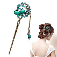 Женская элегантная Бабочка Цветок Бобби булавка модная шпилька для волос Стразы палка для волос новая распродажа