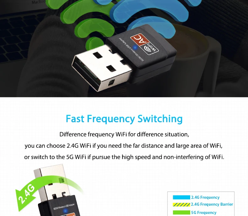 USB Wifi адаптер 600 Мбит Беспроводной сетевая карта Ethernet антенна Wi-Fi приемник USB LAN AC Dual Band 2,4G 5 ГГц для ПК Wi-Fi Dongle