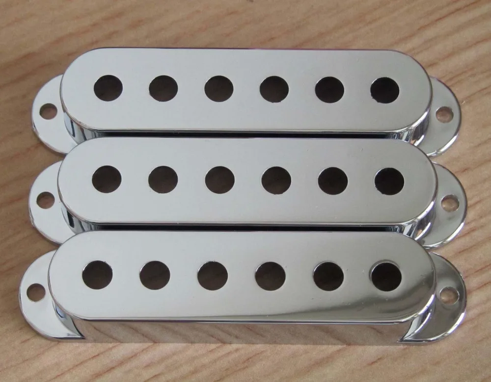 KAISH 48/50/52mm Chrome Plastic Single Coil Covers ST Guitar Pickup