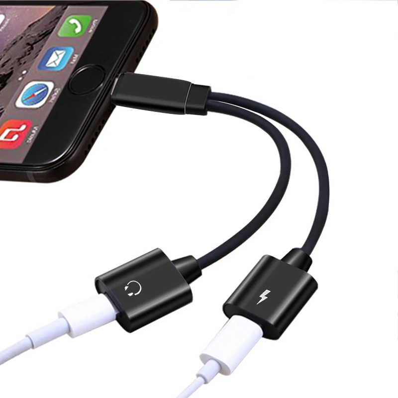 2 In 1 Headphone Splitter For iphone X 7 8 Plus Adapters For lightning