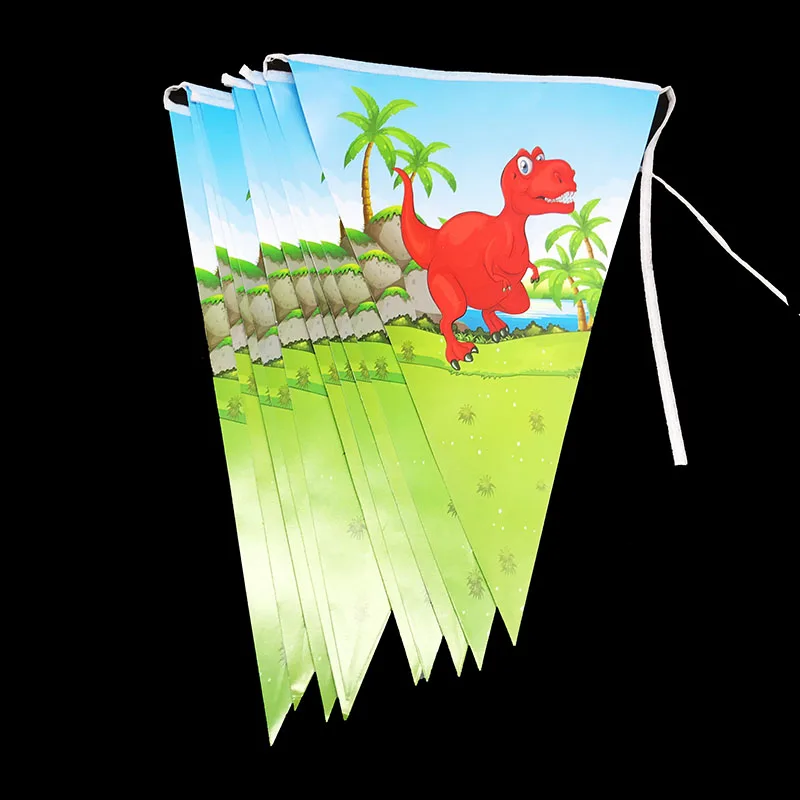 

10pcs/lot Dinosaur theme party banners Dinosaur theme party decorations Dinosaur party flags baby shower party decorarions