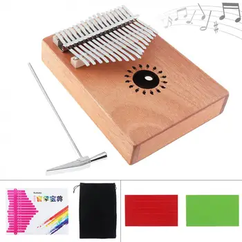 

17 Key Kalimba Single Board Mahogany Thumb Piano Mbira Mini Keyboard Musical Instrument with Complete Accessories