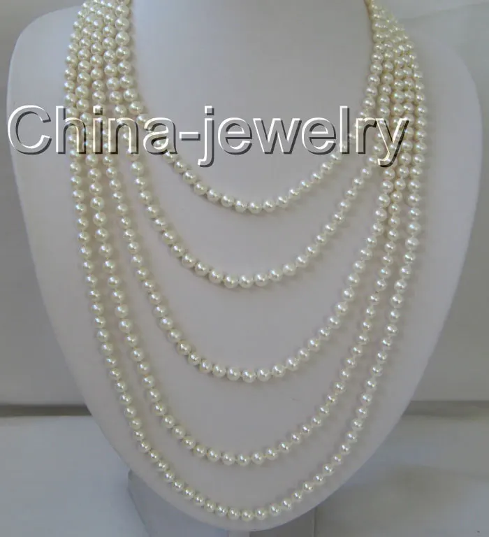

Free shipping >>>>>Beautiful AAAA 100" 8mm natural white round freshwater pearl necklace
