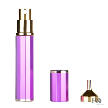 

H&D 8ml Metal Aluminum Perfume Bottle Cosmetic Spray Bottle Portable Empty Bottle Travel Sub-bottle Liner Glass For Travelling