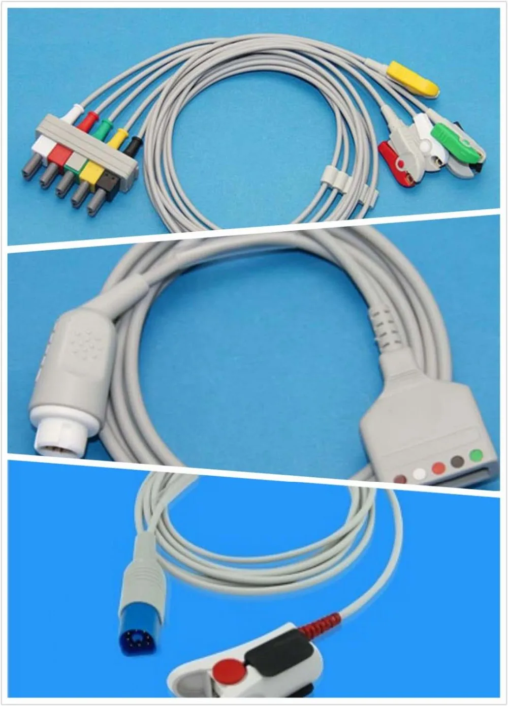 

2pcs ecg cable and 2pcs SpO2 sensor for Goldway G60 (new,compatible)