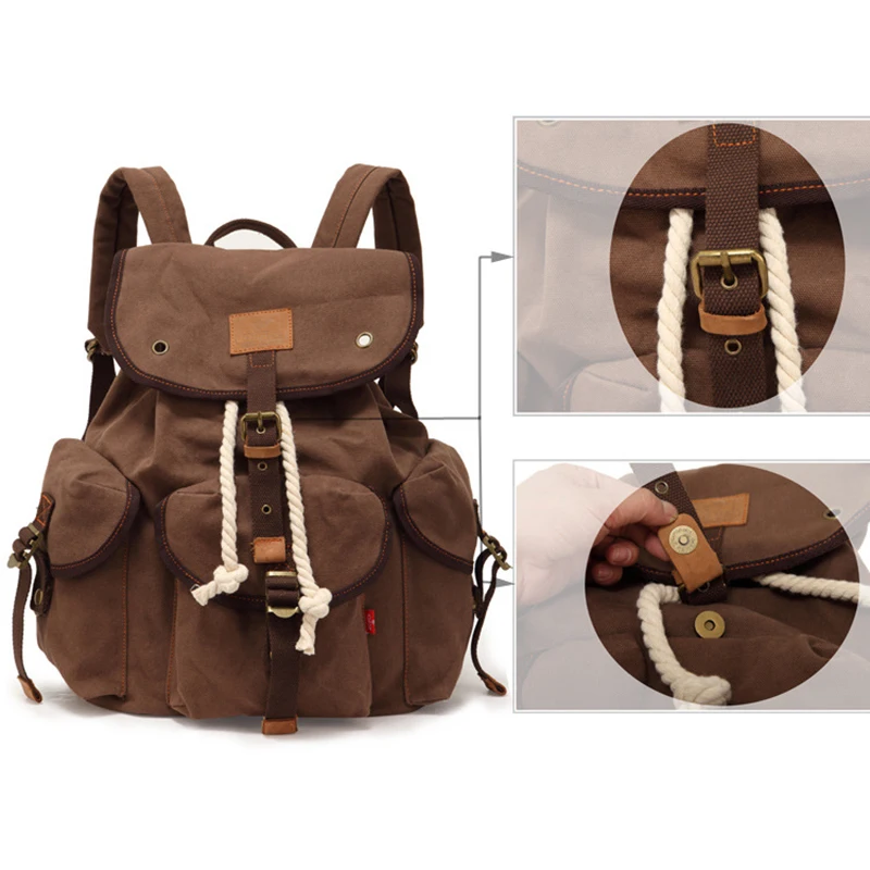 

vintage Large capability women/men travel backpack casual mountaineering canvas backpack new fashion adventure time travel bag