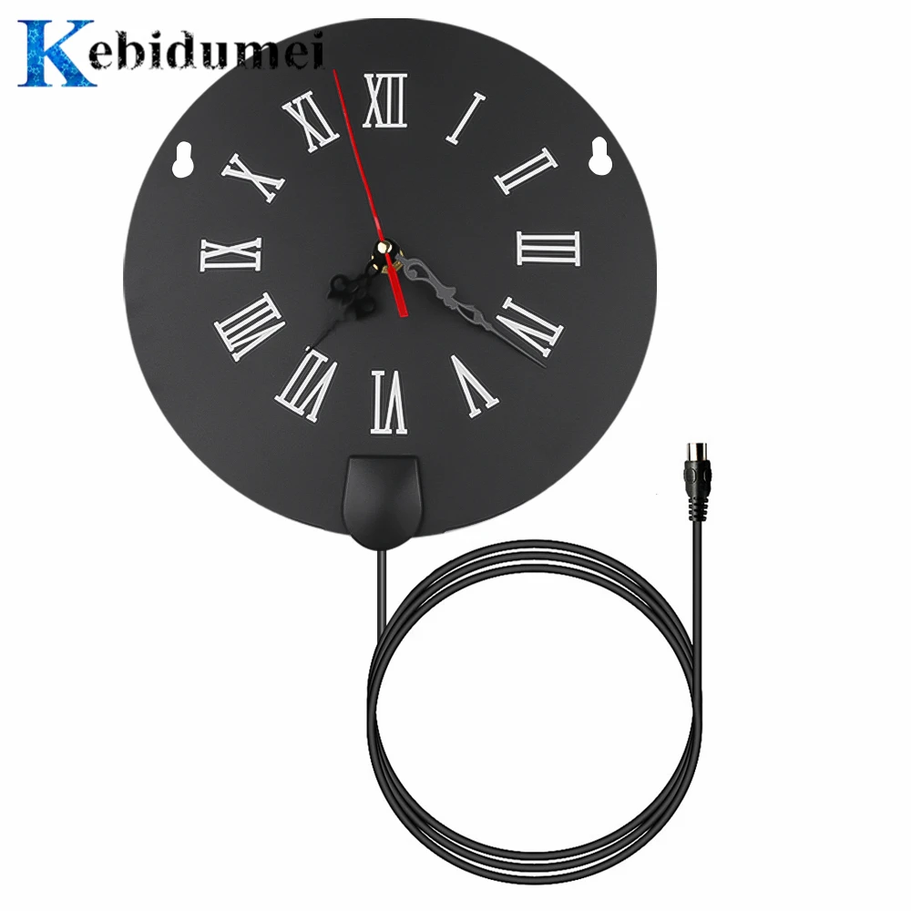 

Kebidumei Digital TV Antenna HDTV 4K 50 Miles Range 25DB Indoor HD with Signal Amplifier Simple Hanging Clock Design For VHF UHF