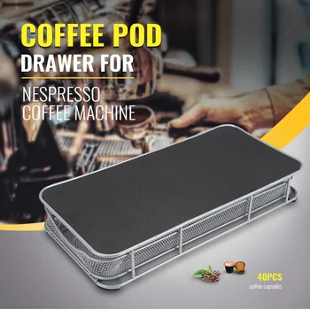 

Capsules Coffee Pod Drawer Coffee Capsules Organizer Practical Coffee Pod Holder Storage Drawer For 40pcs Nespresso Capsule