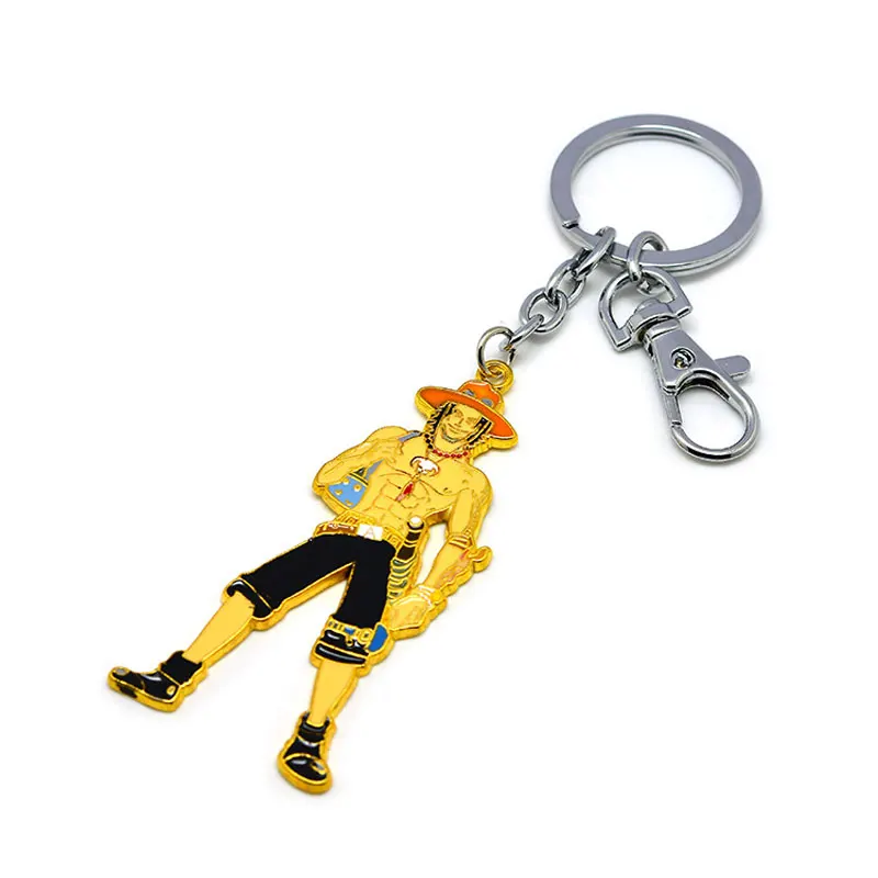One Piece Bandai Metal Keychain Charm-2/" Portagas D Ace Chrome-701121