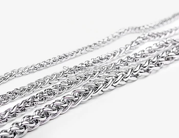 

Lot of 5meter 3mm/4mm 6mm choose Stainless Steel Wheat braid Chain Link jewelry finding / Marking Chain DIY