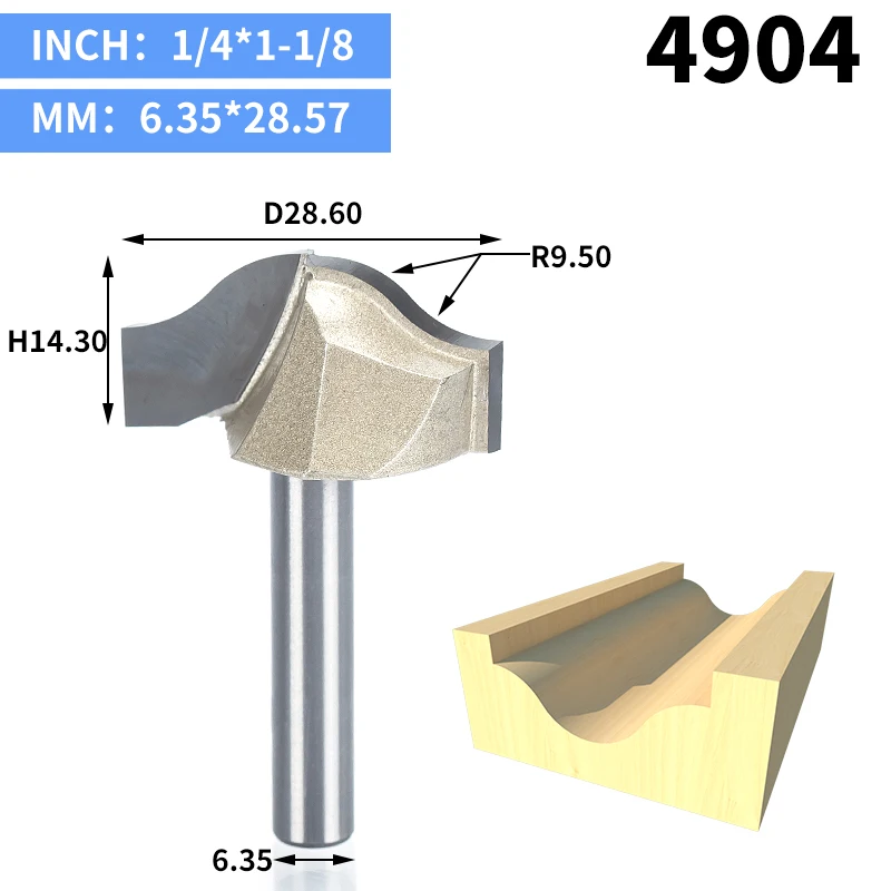 HUHAO 1 шт. фреза для обрезки 1/" 1/4" хвостовик Деревообрабатывающие инструменты обрезные фрезы деревообрабатывающий инструмент Концевая фреза - Длина режущей кромки: 4904