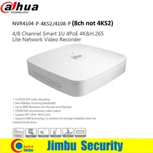 Dahua NVR 4K Video Recorder NVR4104-P-4KS2 NVR4108-P 4Ch 8Ch H.265 Smart Mini 1U has 4 PoE Ports Network replace NVR4104-P