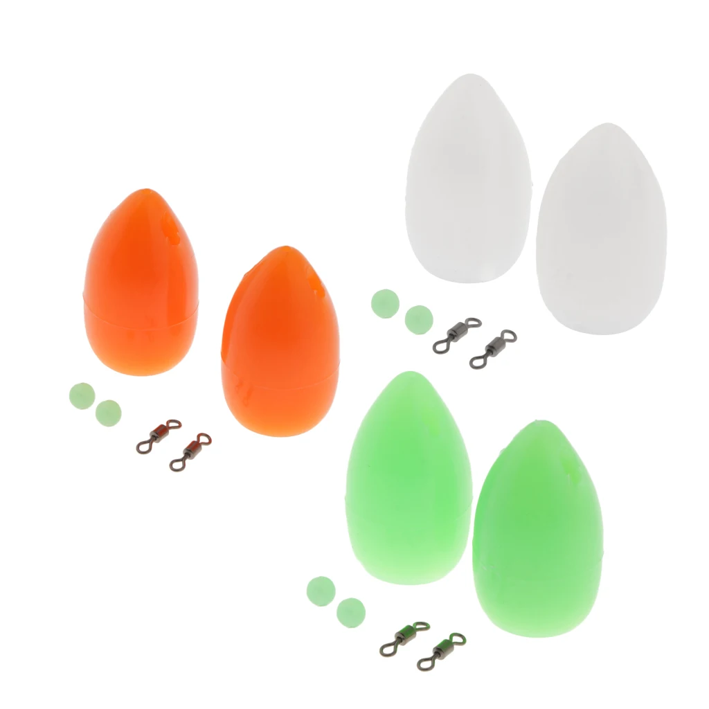 6pcs Floating Bombarda Float Long Distance Casting Lure Trout Pose Sbirolino 3.6g with Swivels, Beads