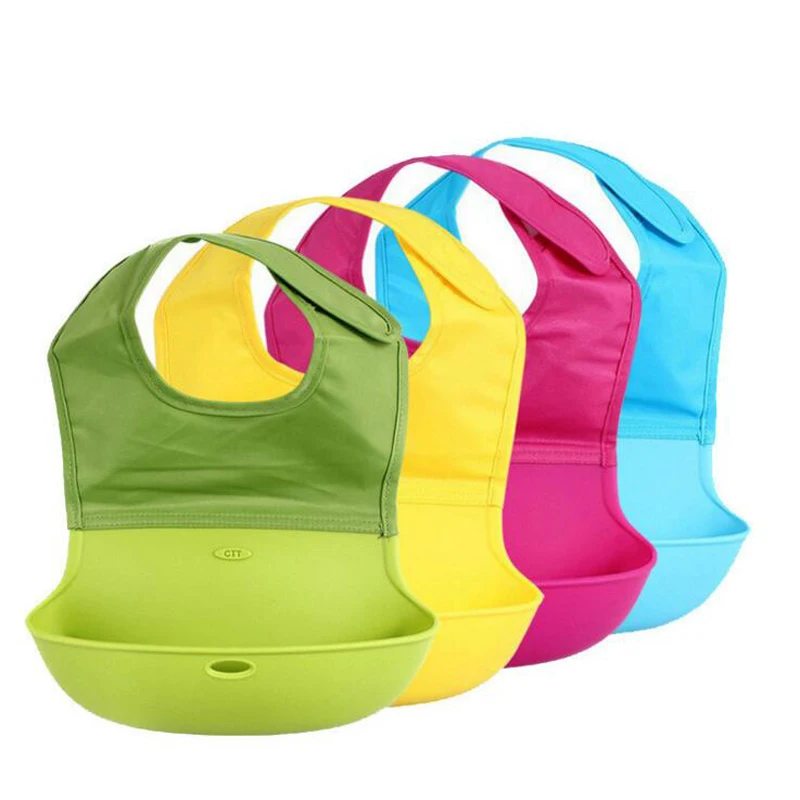 

27*21CM Baby bib children eat pocket waterproof silicone infant supplies and baby saliva towel maternalYYT237