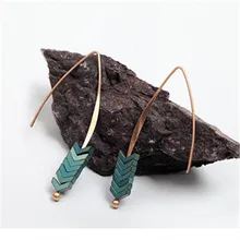 

Hot Natural Stone Geometry Shape Earrings Gold Plated Arrow Design Earrings for Women Jewelry