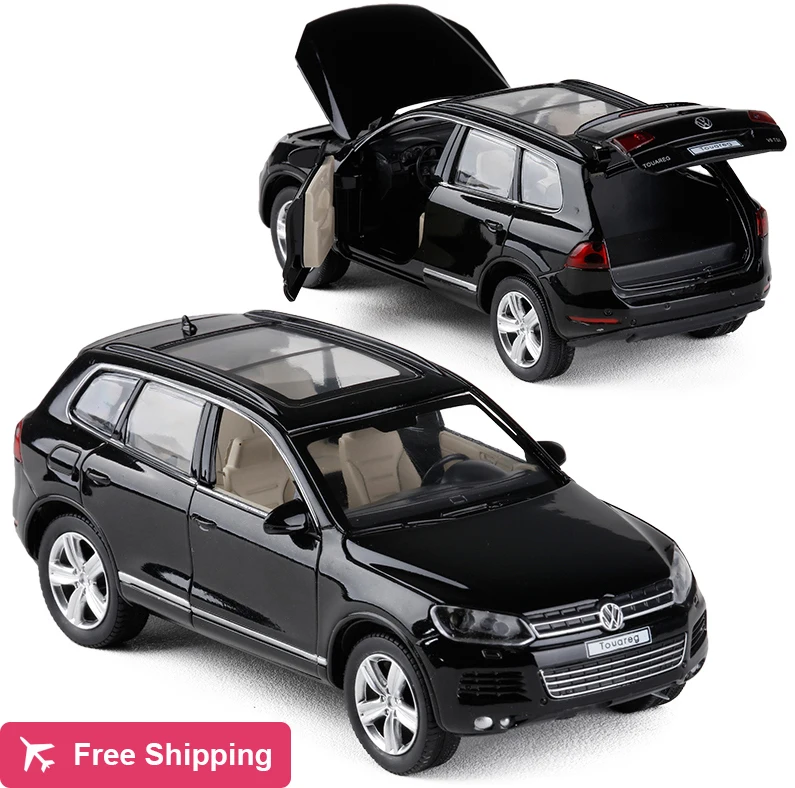 Новинка 1:32 Volkswagen Touareg Acousto-optic модель автомобиля из сплава с выдвижной спинкой для детей игрушка подарок на день рождения оригинальная коробка