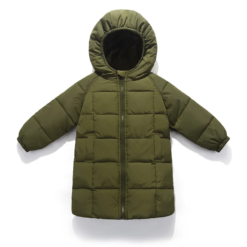 Детская зимняя куртка с хлопковой подкладкой однотонная одежда для малышей детская теплая верхняя одежда, пальто для маленьких мальчиков и девочек возрастом от 2 до 10 лет, Dwq337