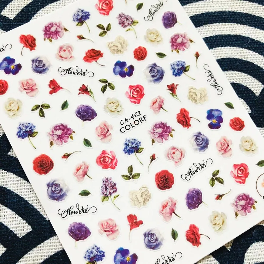 

CA SERIES pink red rose CA-462 3d nail art stickers decal template diy nail tool decorations