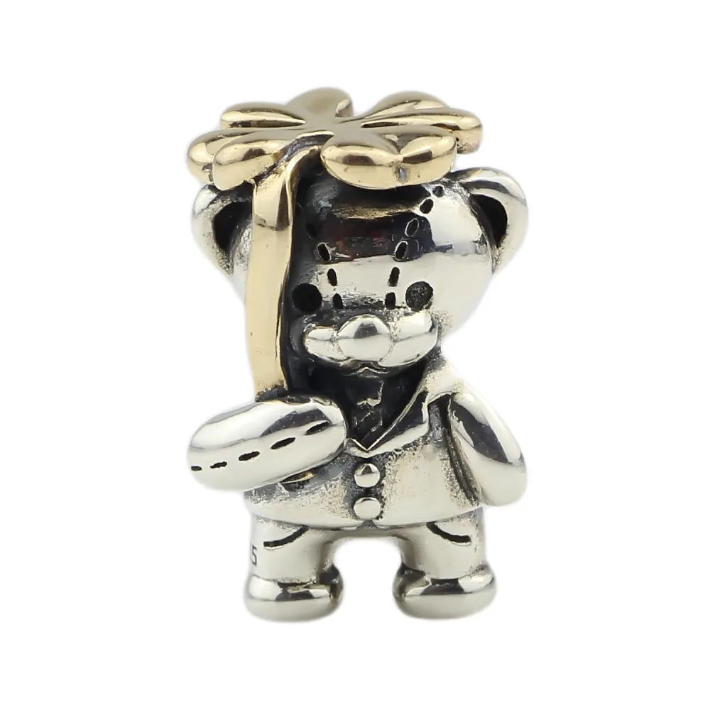 

Lucky Clover Bear Charms Four-Leaves Animal Bead Fit Authentic Troll Bracelet Silver 925 Charms Original Sterling Silver Jewelry