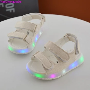 

HaoChengJiaDe New Summer Kids Led Glowing Sandals Boys Girls Sport Casual Light Shoes Children Baby Flat Shoes Kids Beach Sandal