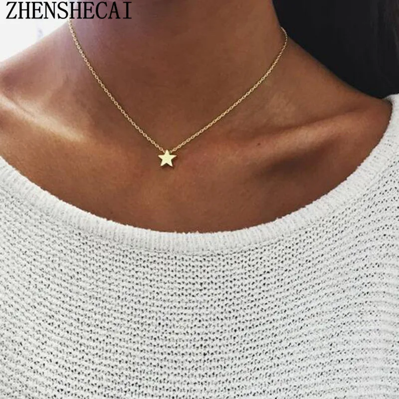 1 Colgante metal plateado con cadena pinchos moda verano mujer collar collares