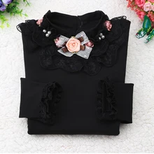 Блузка для девочек Новинка года, Осенняя детская одежда для маленьких девочек хлопковая Детская рубашка детская одежда с цветочным принтом 4 цвета, От 2 до 14 лет