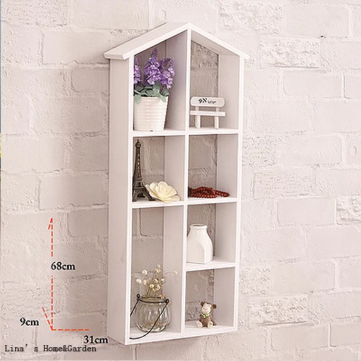 handmade simple design wood house shelf wall rackchina mainland