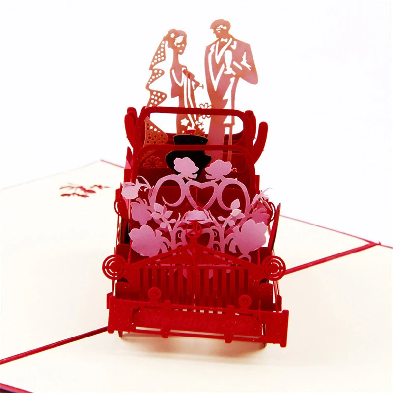  3D Laser Cut Handmade Carving Lover Wedding Car Paper Invitation Greeting Cards PostCard Wedding An - 32793643932