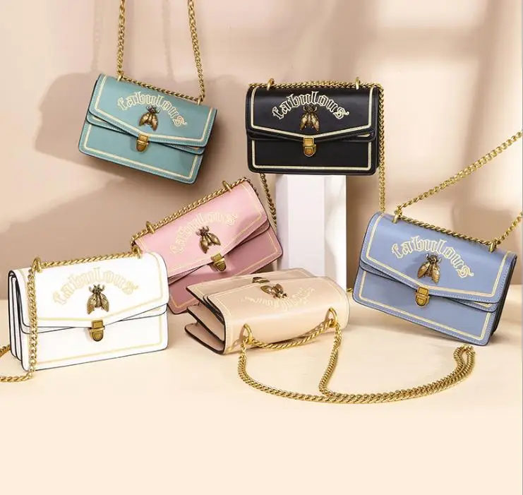 

Fashion Messenger bag Fashion Thailand Honeybee Women shoulder bags Flalt with Spring-Summer embroidery FREE SHOPPING