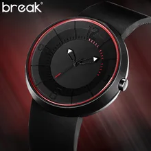 Romper Los Hombres Mujeres Fresco Creativo Minimalista Impermeable Unisex Relogio Cuarzo Correa de Caucho Reloj de pulsera de Moda Casual Relojes Deportivos