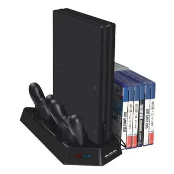 

ALLOYSEED Dual Cooling Fan Vertical Stand For Sony PS4/PS4 Slim/PS4 Pro With Indicator Light USB Controller Charging Dock Holder