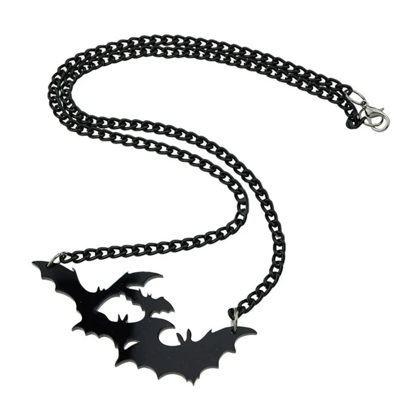 

1Pcs Costume Jewelry Gothic Style Black Chain Lovely Animal Bat Necklaces Pendants Fashion Accessories Gift For Friends