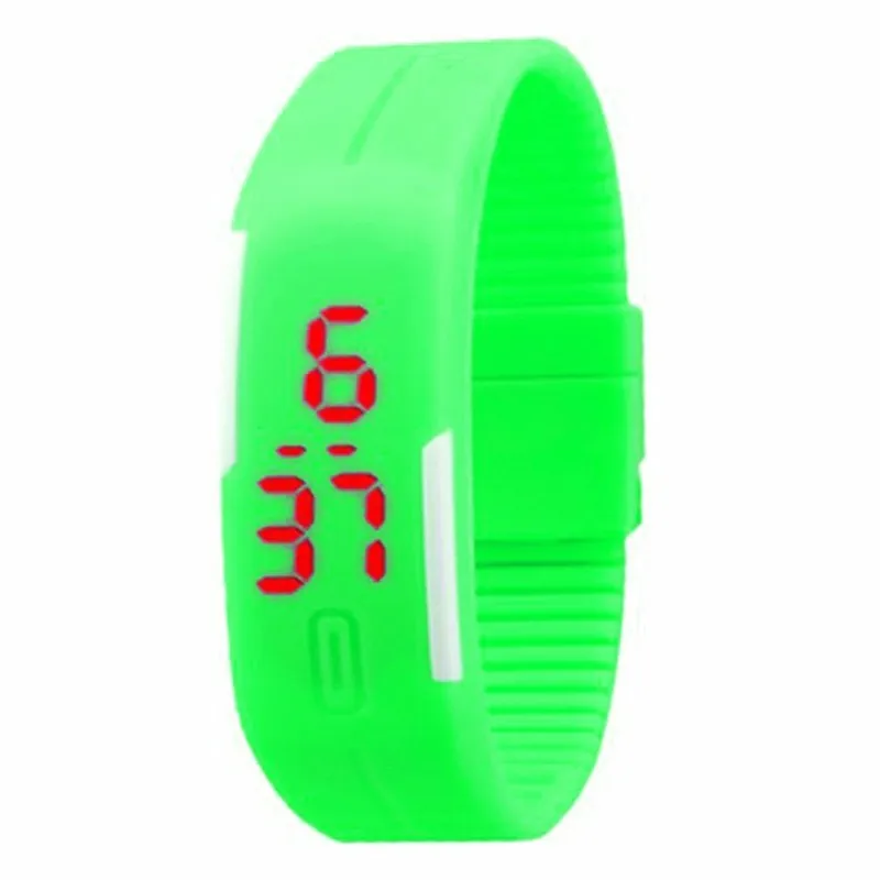 Карамельный цвет Мужские Женские часы резиновый светодиодный часы для детей браслет с датой Цифровые Спортивные наручные часы для студентов