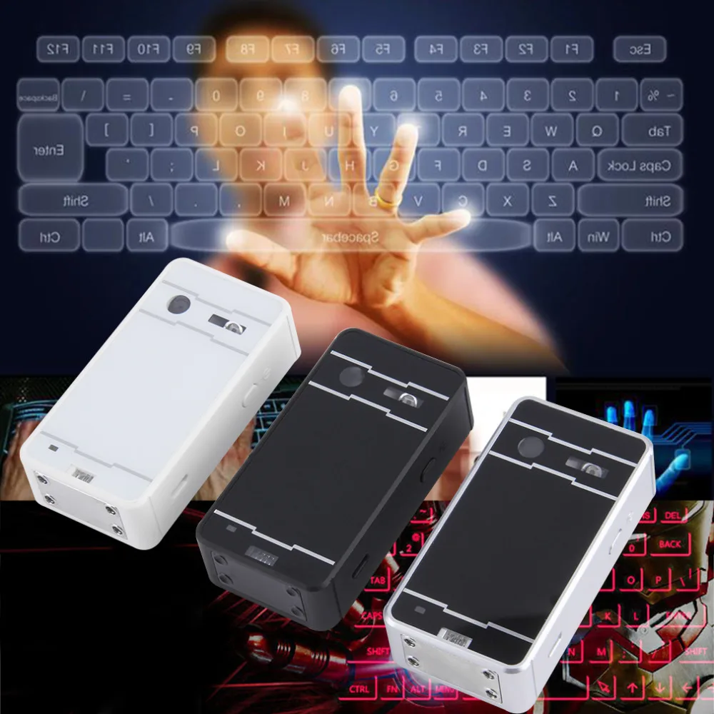 

White Wireless Bluetooth Laser Virtual Projection keyboard for iPhone iPad Tablet Laptop Android Smart Phone