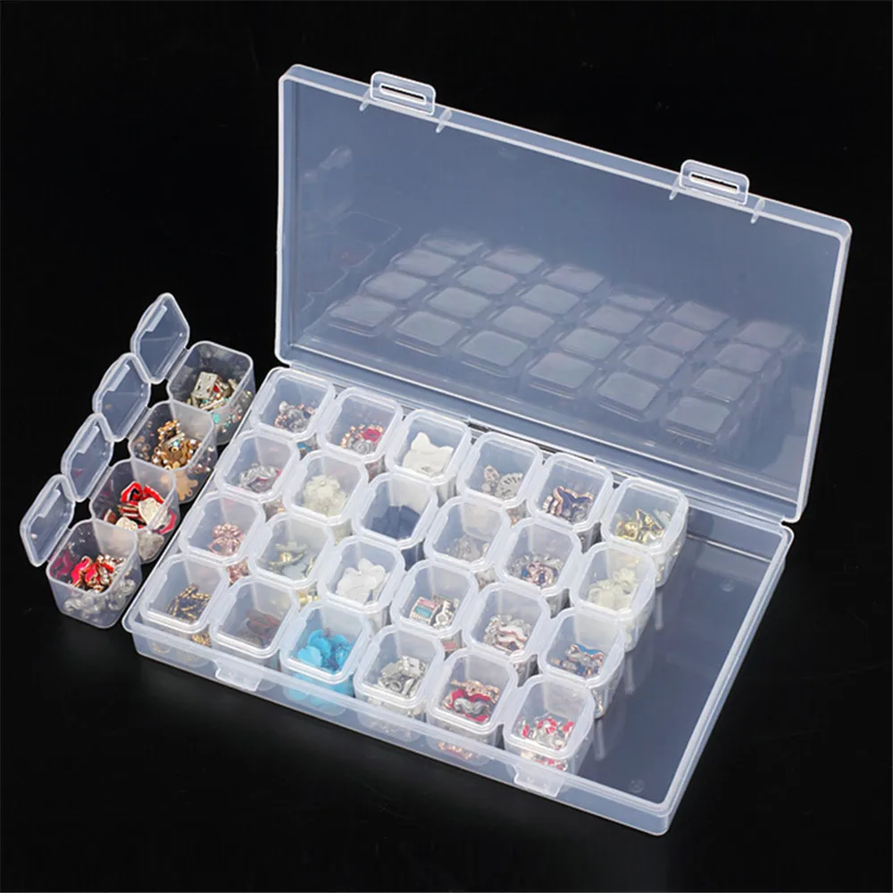 28 Grid 5D Diamond Painting Accessories Storage Box Diamond Embroidery Tools Bottle Rhinestone Cross Stitch mosaic Storage kit3
