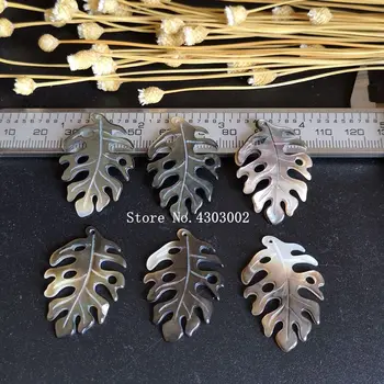

30pcs/lot 24x35mm High quality 100% Real Natural Leaf Mother Of Pearl Shell Leaf for DIY Jewerly Hollow Leaf MOP for Earrings