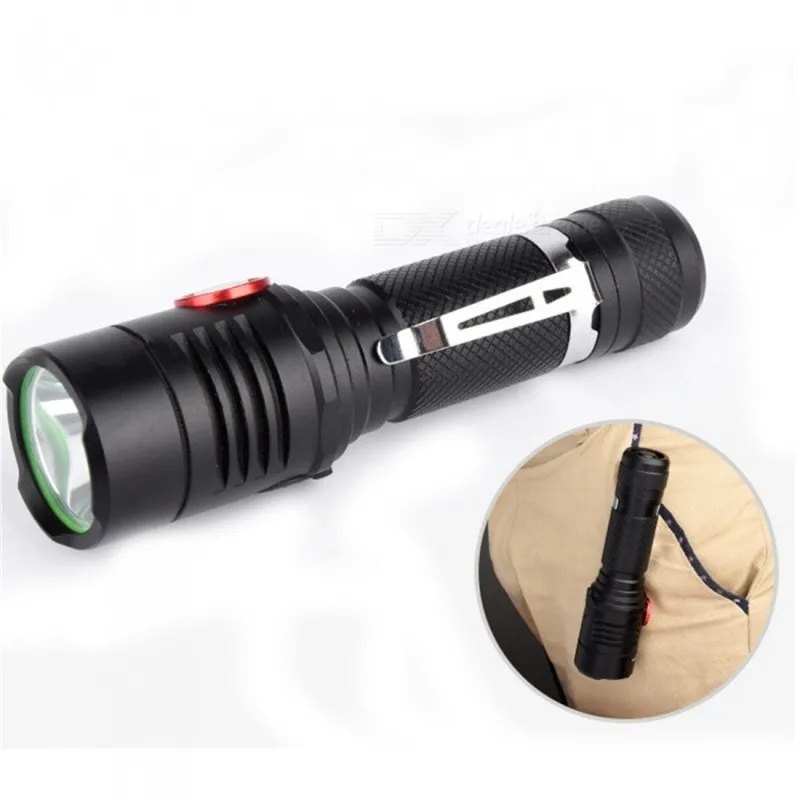 

Hot Black LED Flashlight Cree XML-T6 3800lm 3 Mode Tactical Hunting Light USB Charging Mini Glare 1865 0 Flashlight